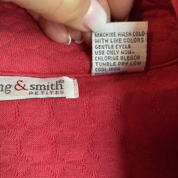 Hasting & Smith Women's Quilted Vest Petite Large Salmon Zip Front Lightweight - Picture 6 of 8